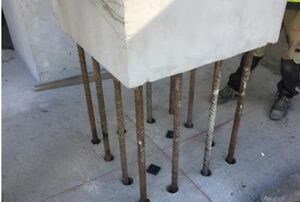 Attentes HA 32 dun poteau Béton Préfabriqué Amatures de GIRONDE BPA de Gironde, votre expert béton